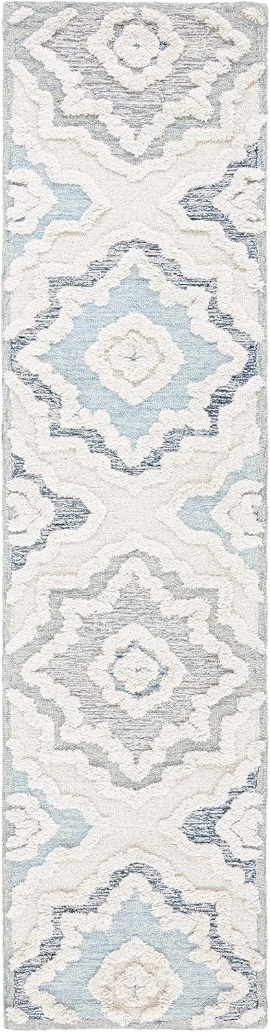 Metro MET111 Hand Tufted Indoor Area Rug - Ivory/Light Blue - 8'x10' - Safavieh