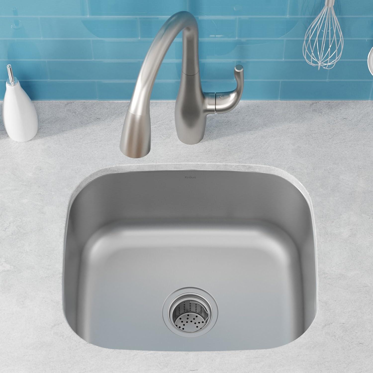 KRAUS Premier Undermount Single Bowl 18-Gauge Stainless Steel Kitchen Sink