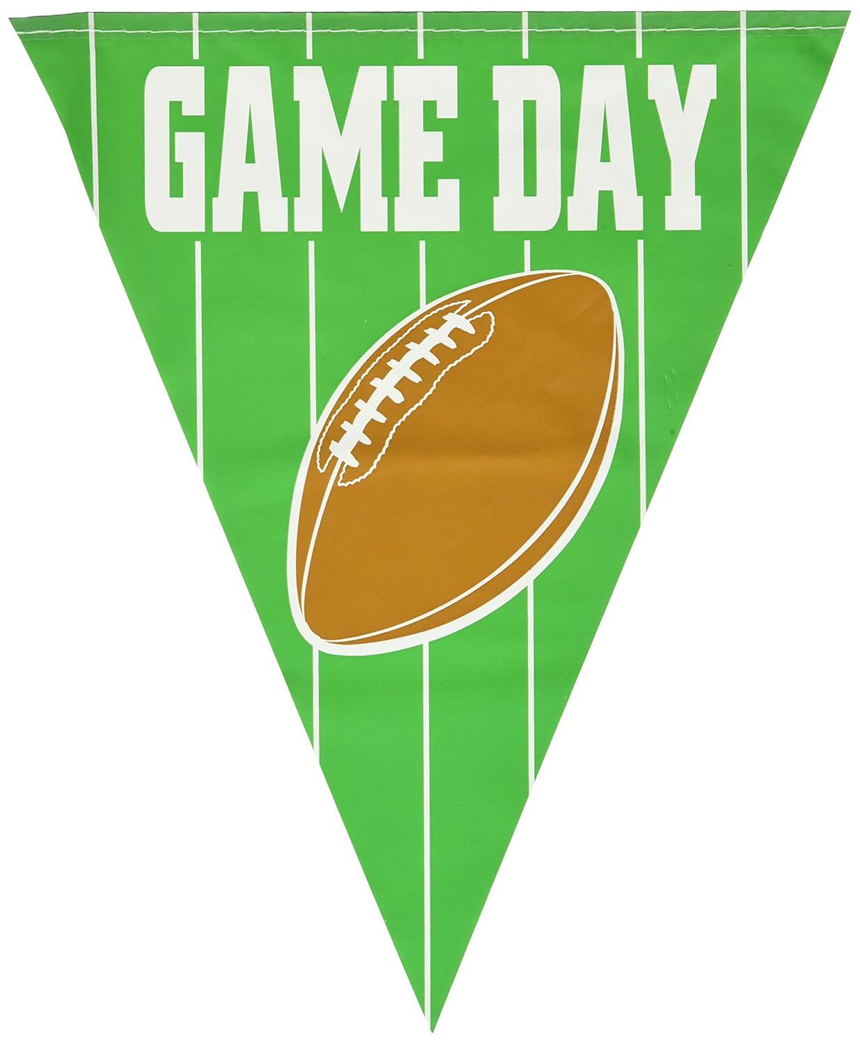 Green and Brown All-Weather Plastic Football Game Day Banner