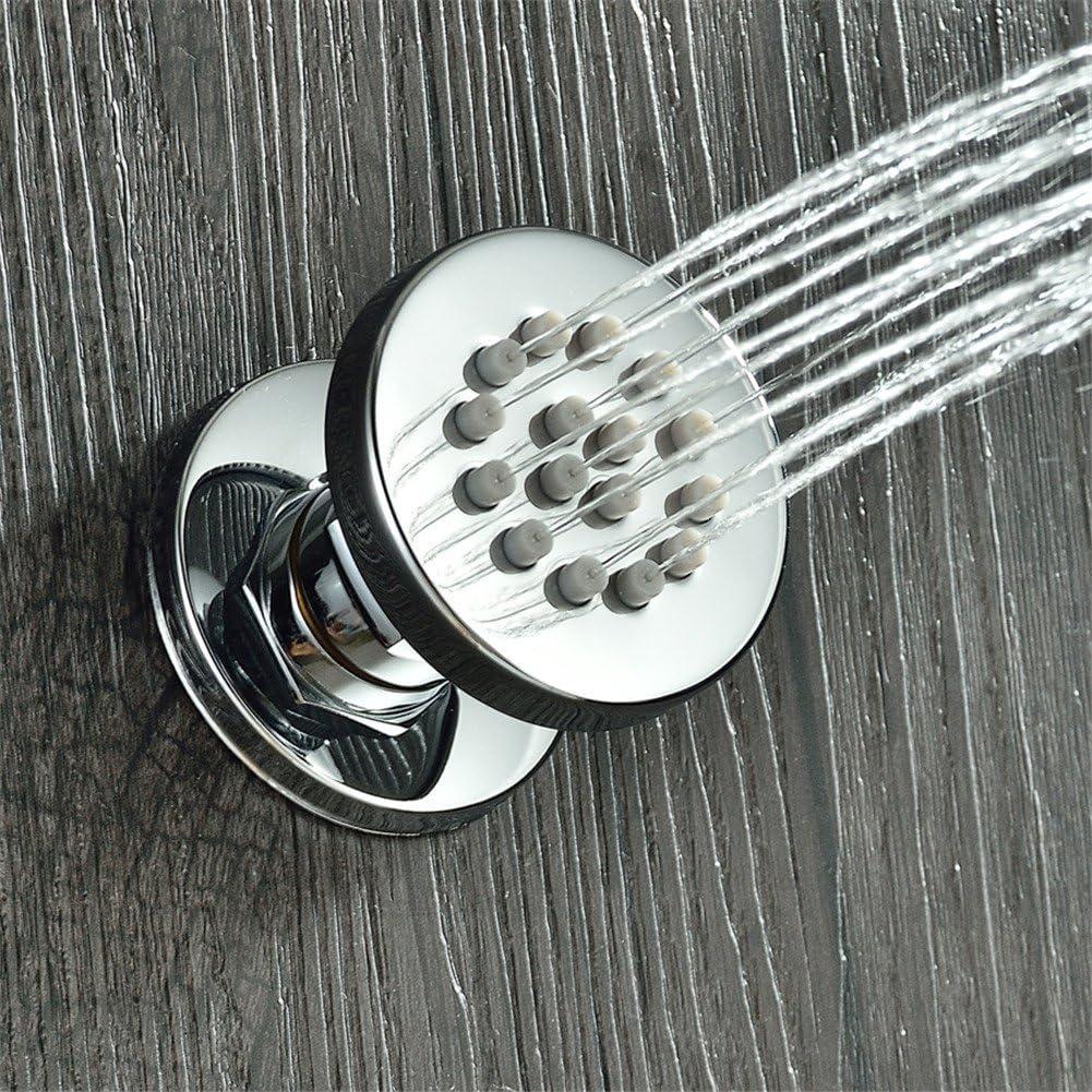 4PCS Round Shower Body Jet Sparyer Massage Spa Rain Showerhead Side Wall Mount Shower Head Sprayer,Chrome