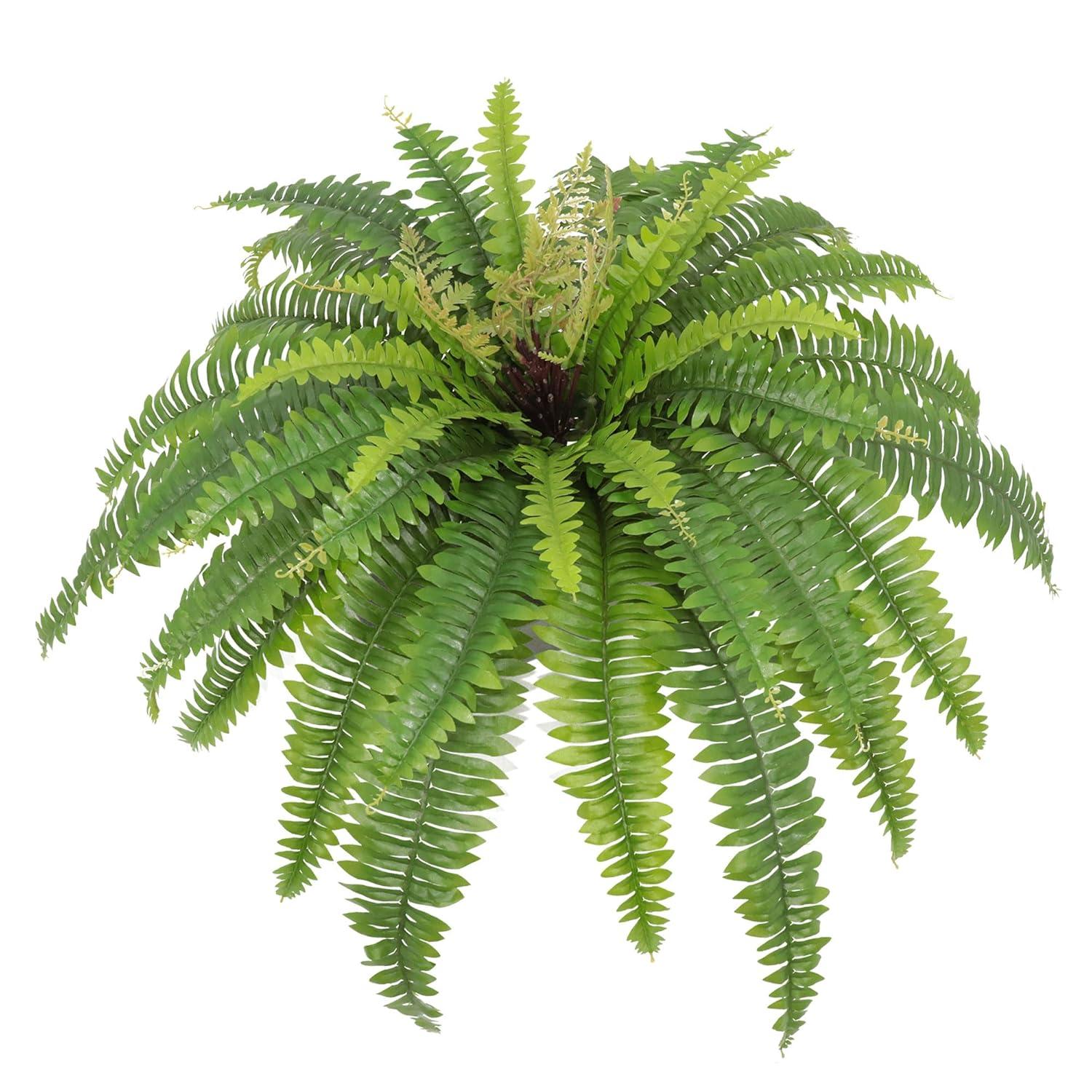Artificial Ferns for Outdoors & Indoors, 40in Large Faux Ferns 39 Fronds Fake Boston Fern Plant for Planter Garden Porch Entrance Home Windowsill Yards Farmhouse Decoraction