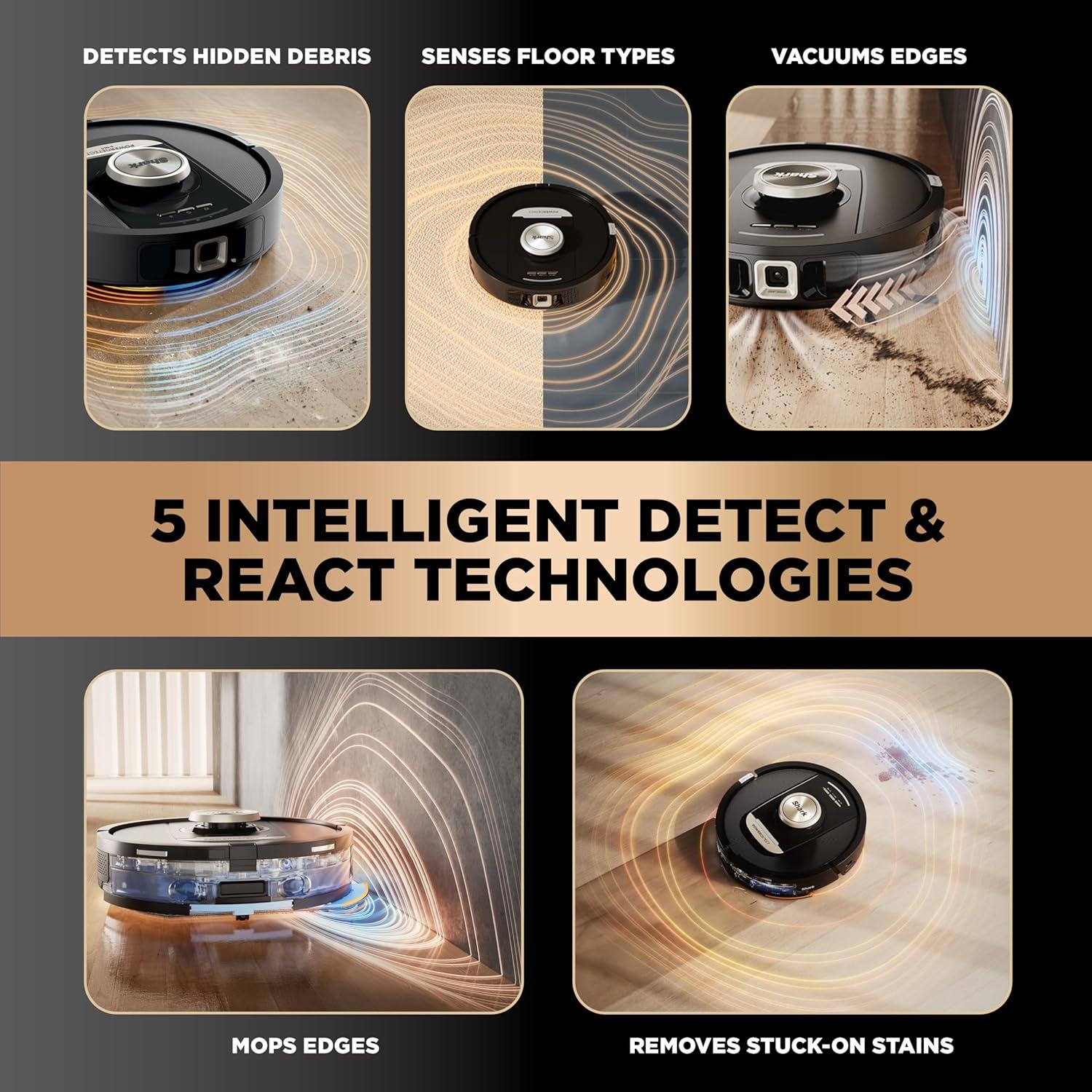 Black Cordless Robotic Vacuum and Mop with HEPA Filter