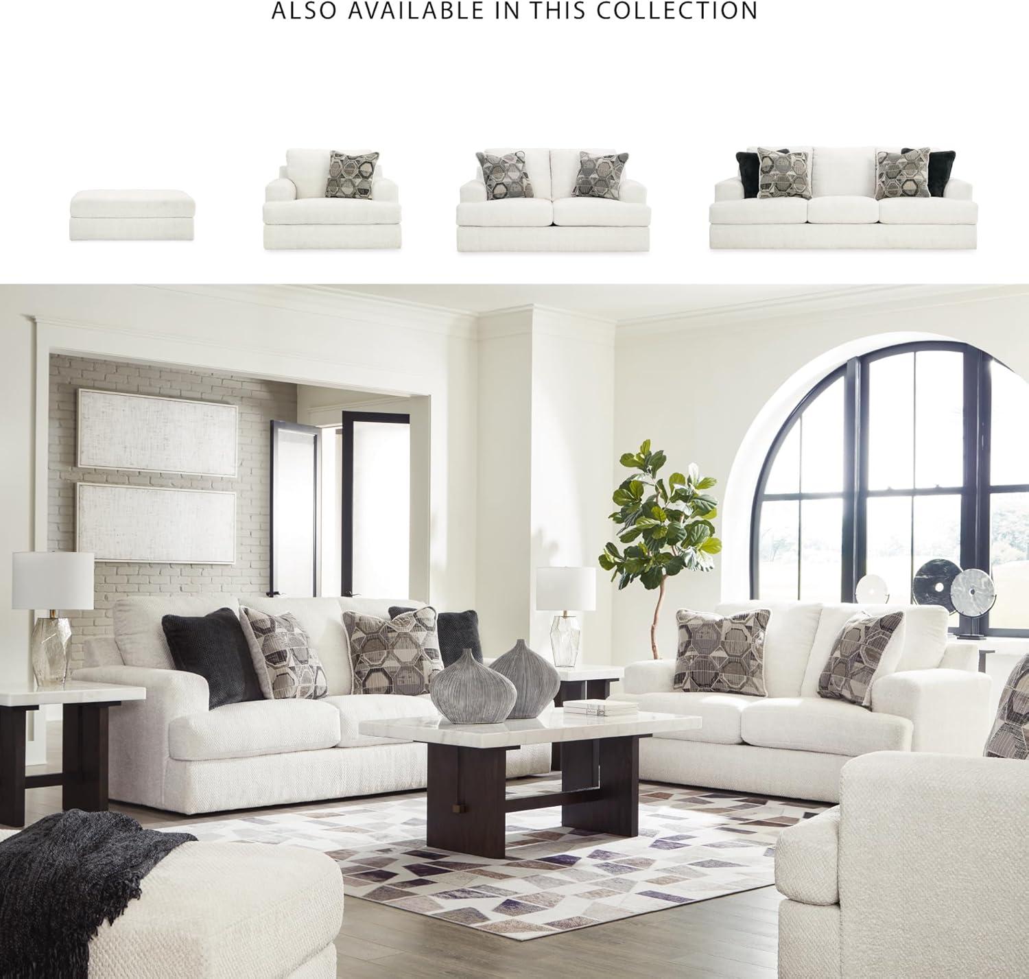 Sofá de Dos Plazas de Lino con Diseño Exclusivo de Ashley Karinne y Almohadas Decorativas