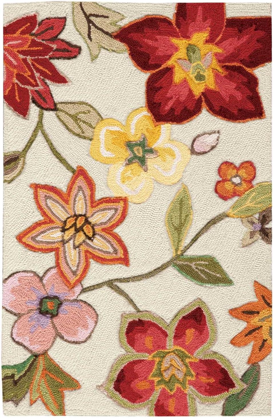 Nourison Fantasy FA18 Aqua Area Rug 5' x 7'6"