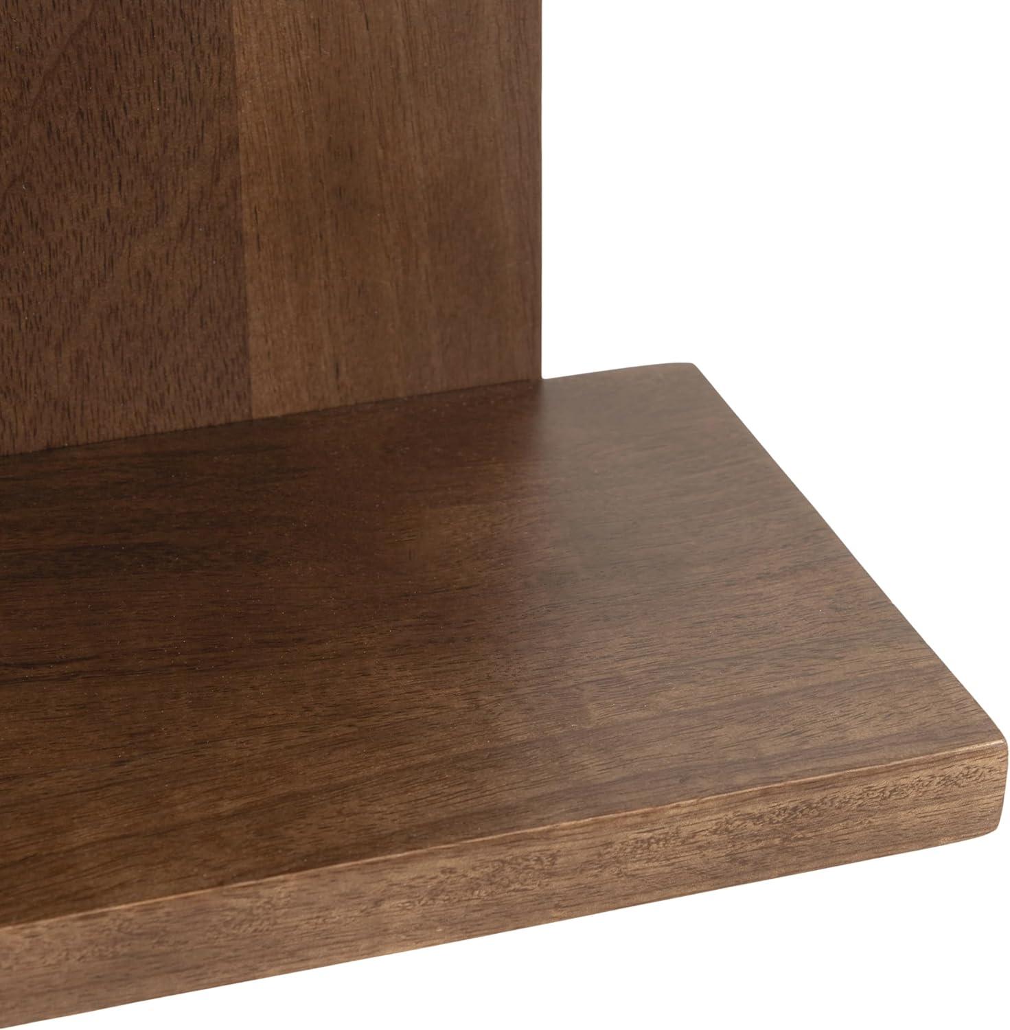 Kate & Laurel All Things Decor 12"x32" 3-Tier Braxton Modern Farmhouse Wall Shelves Natural Brown: Transitional Style, Plastic Frame