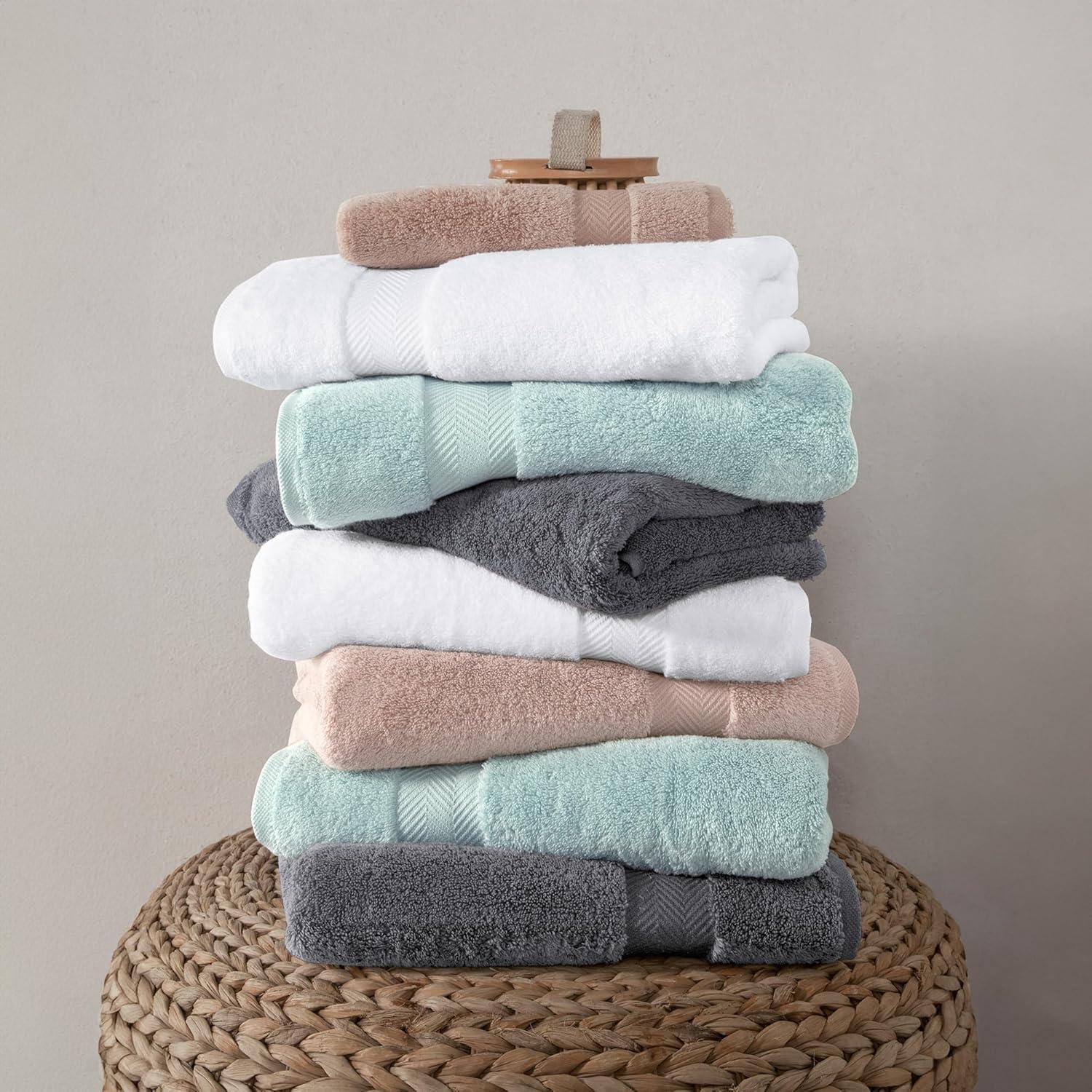 Classic Turkish Towels CTT - Luxury 6 Piece Towel Set, 100% Turkish Cotton, Quick Drying, Highly Absorbent & Comfy, Includes 2 Bath Towels, 2 Hand Towels & 2 Washcloths | (White)