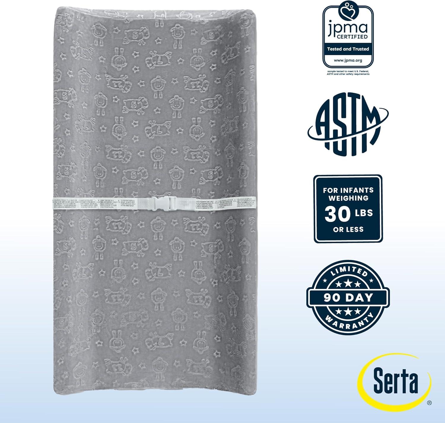 Serta Perfect Sleeper Changing Pad with Plush Cover - Gray