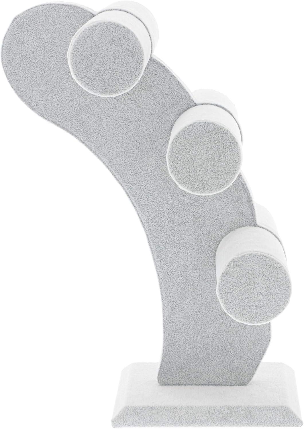 Juvale Velvet 3-Tier Jewelry Holder for Necklaces and Bracelets - Organizer Tower and Display for Selling (Gray)