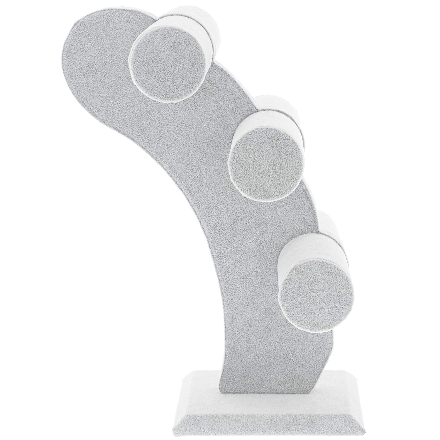 Juvale Velvet 3-Tier Jewelry Holder for Necklaces and Bracelets - Organizer Tower and Display for Selling (Gray)