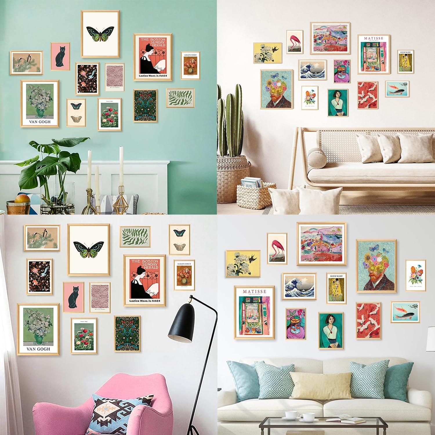 97 Decor Vintage Eclectic Wall Art Prints - Maximalist Funky Pictures, Bright Famous Artist Prints For Wall Decor, Gallery Colorful Art Posters For Bedroom (unframed)