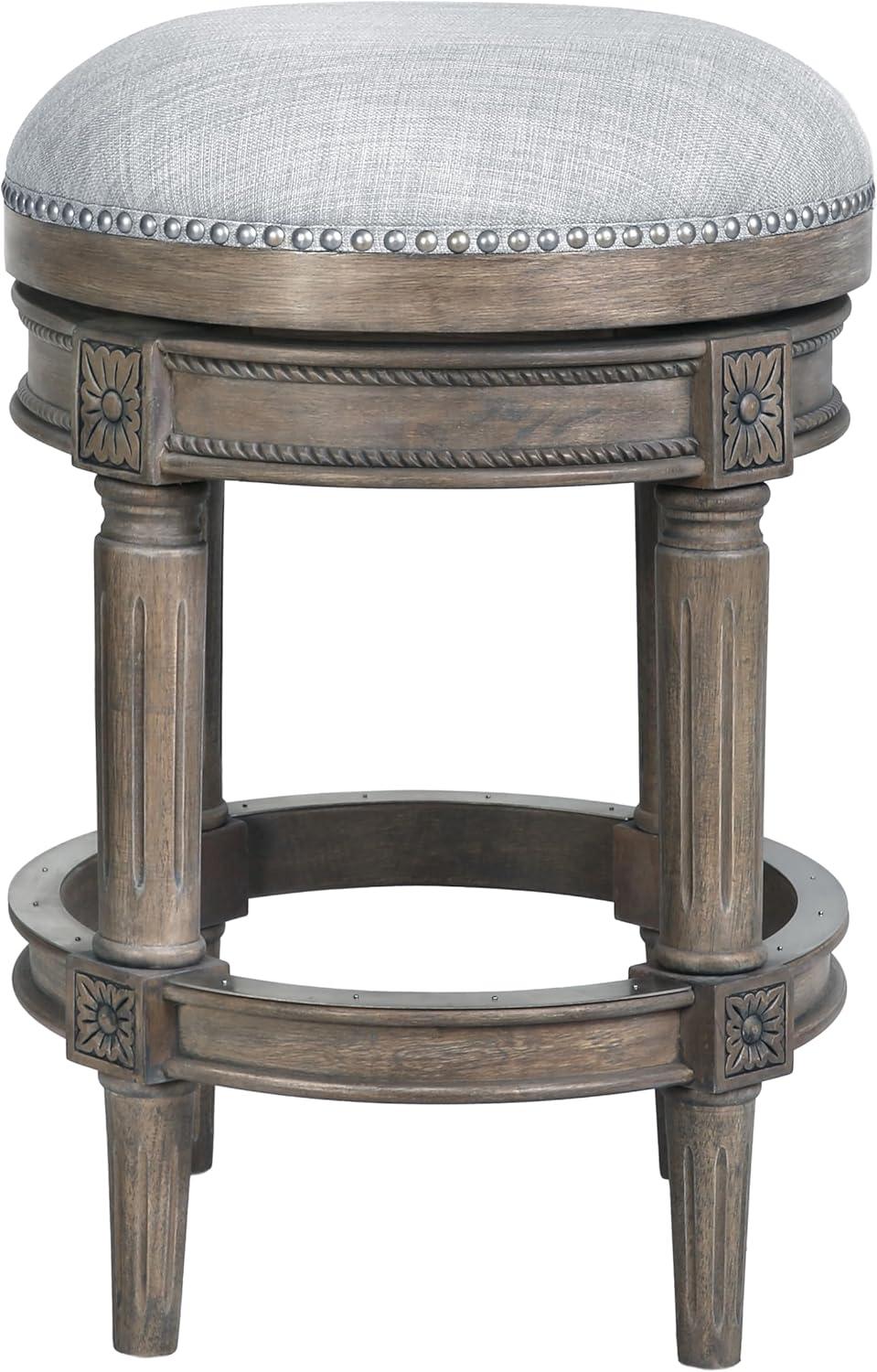 Chapman 26"H Counter-Height Backless Swivel Bar Stool- Weathered Gray