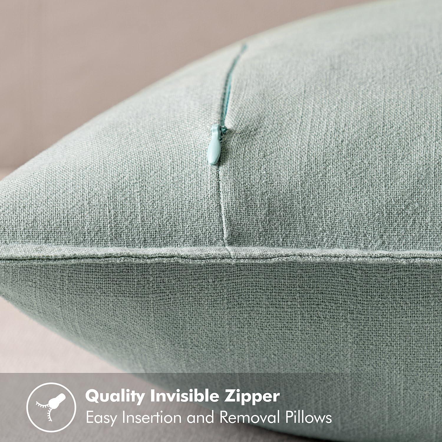 MIULEE Pack of 2 Decorative Linen Pillow Covers 18x18 Inch Brick Farmhouse Soild Neutral Throw Pillow Covers Soft Accent Decorative Pillowcases Home Decors for Couch Sofa Bed Living Room