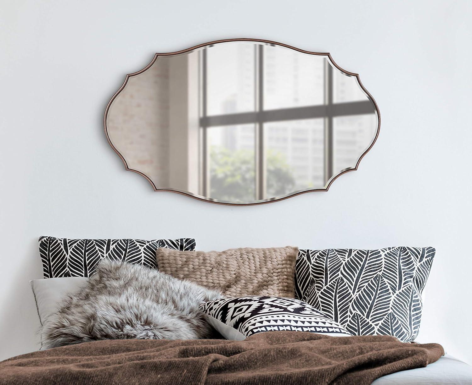 Kate and Laurel Leanna Scalloped Oval Wall Mirror