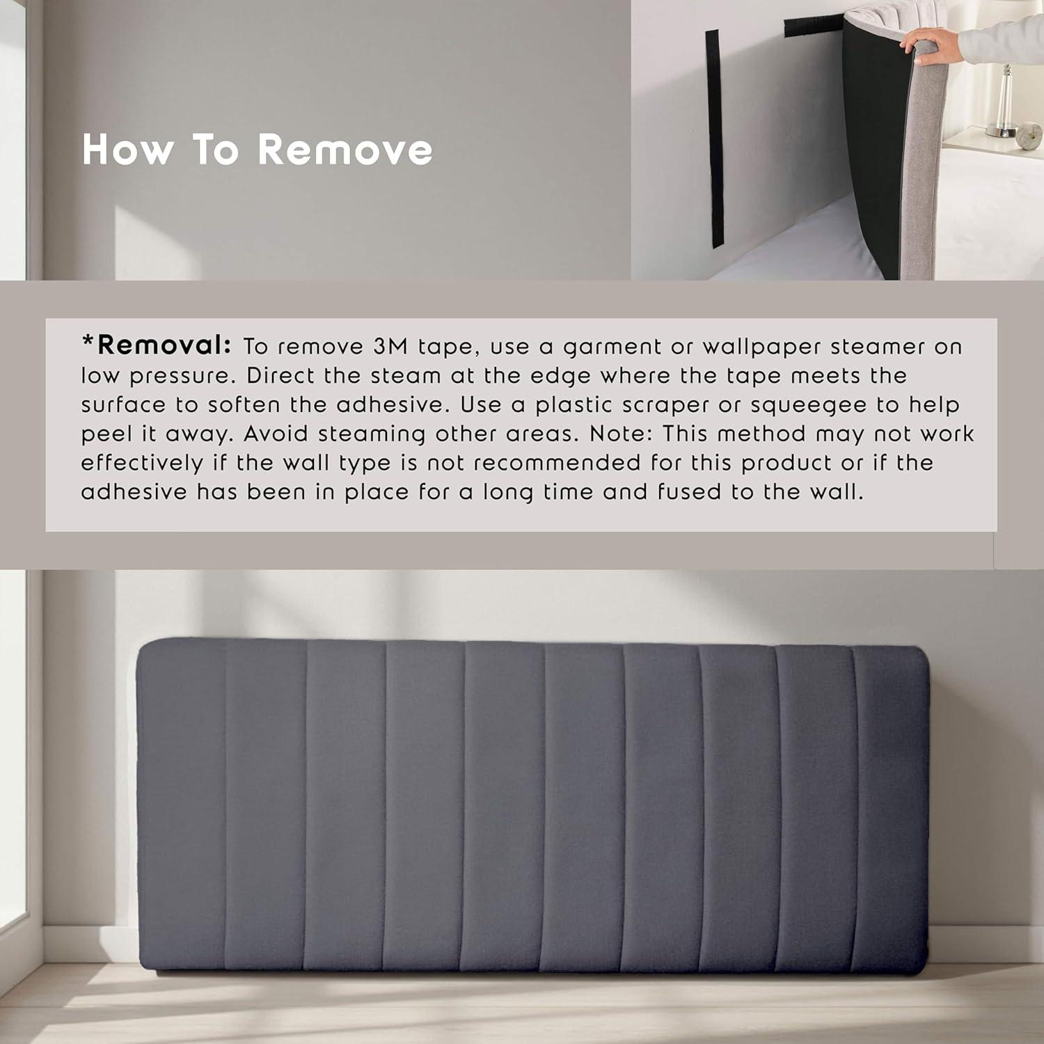 Upholstered Queen Headboard - Easy Assemble Wall Mounted Headboard with 3D Soundproof Wall Panels for Queen Size Bed - Gray