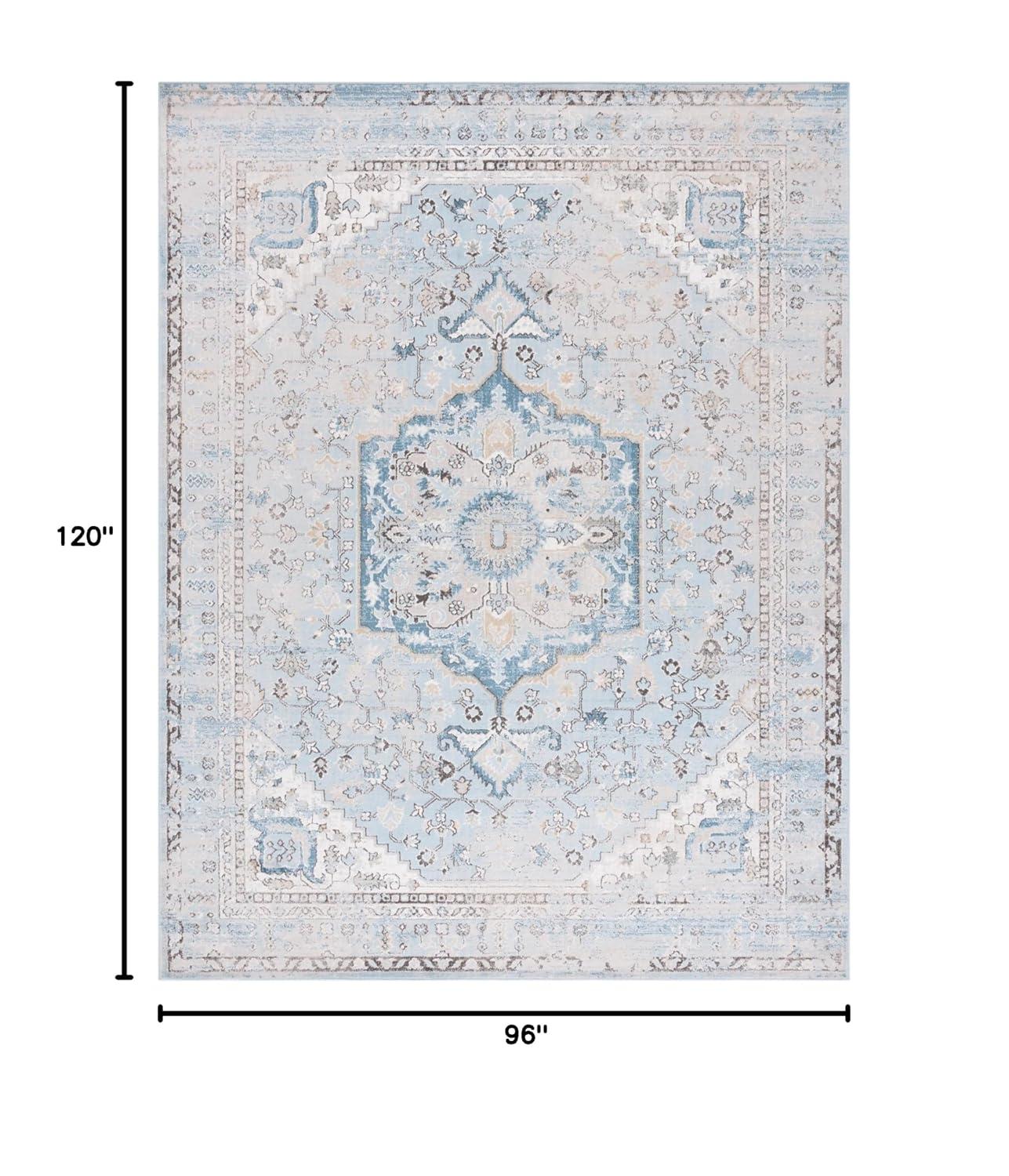 Isabella ISA936 Power Loomed Area Rug - Light Blue/Cream - 8'x10' - Safavieh