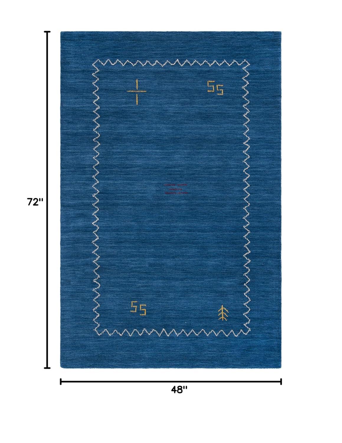 Himalaya HIM583 Hand Loomed Area Rug - Blue - 4'x6' - Safavieh.