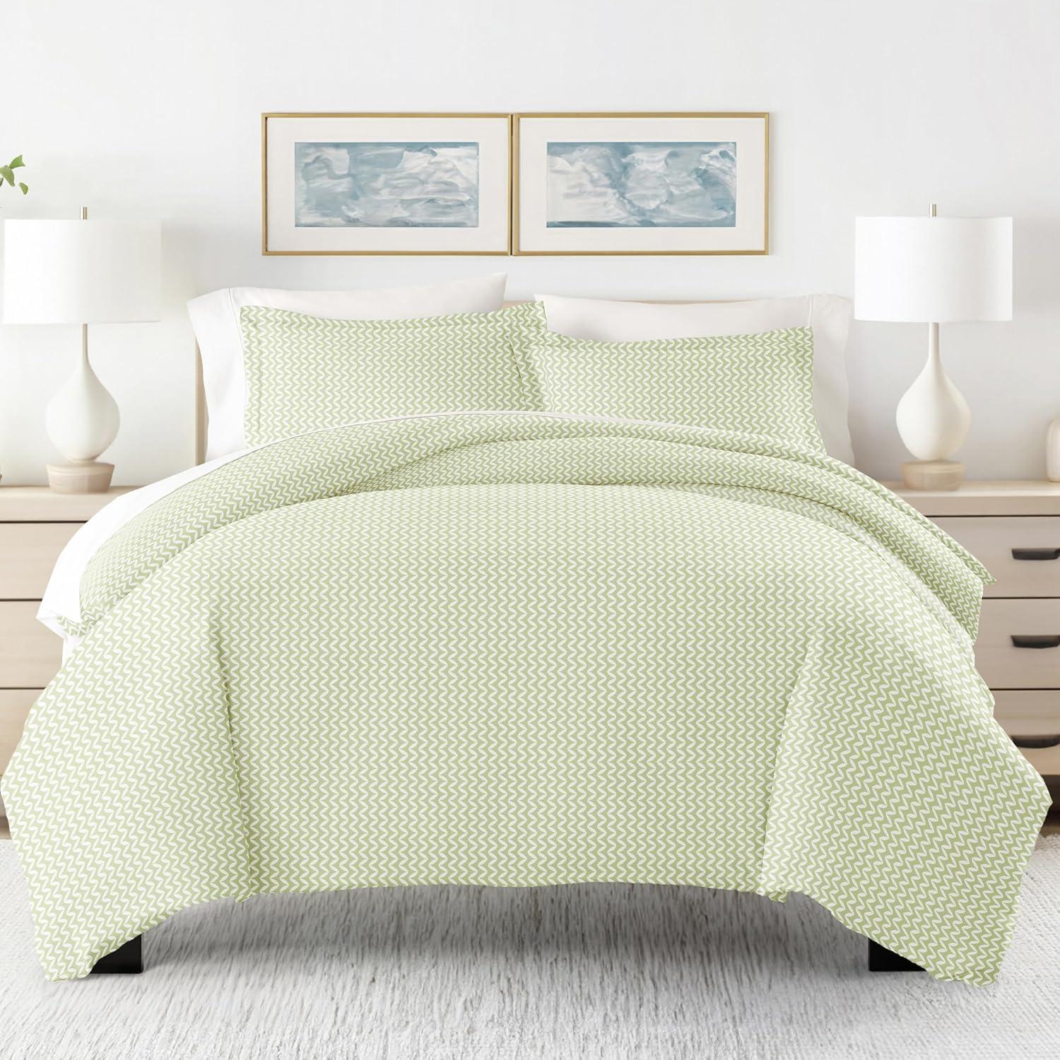 Simply Soft™ Puffed Chevron Pattern Duvet Cover Set