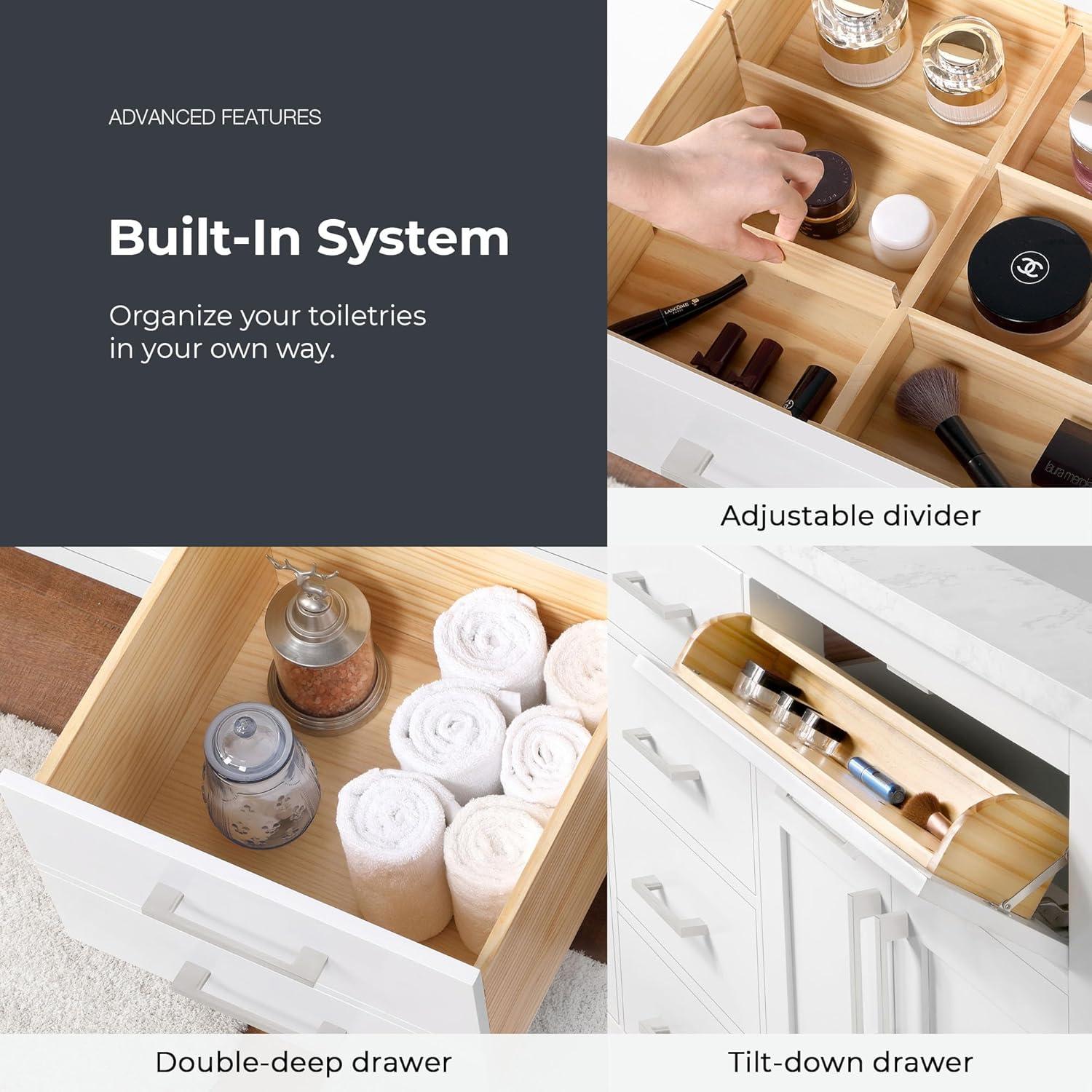 OVE Decors Athea 72 in. W Bath Vanity with Premium Countertop and Power Bar