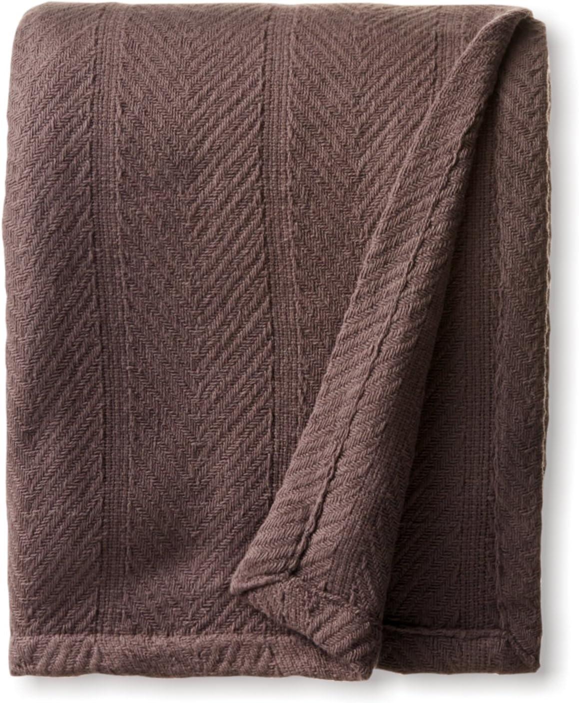 Herringbone Knitted Throw Blanket