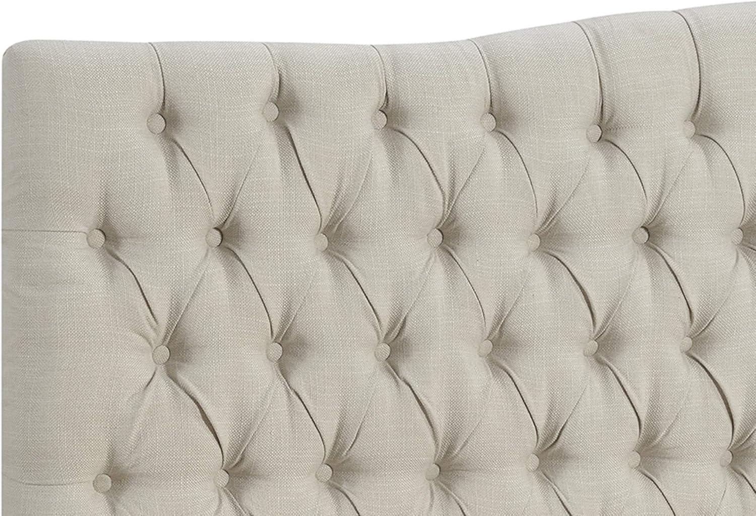 Elle Decor Elle Decor Celeste Tufted Upholstered Padded Headboard with Contemporary Button Tufting