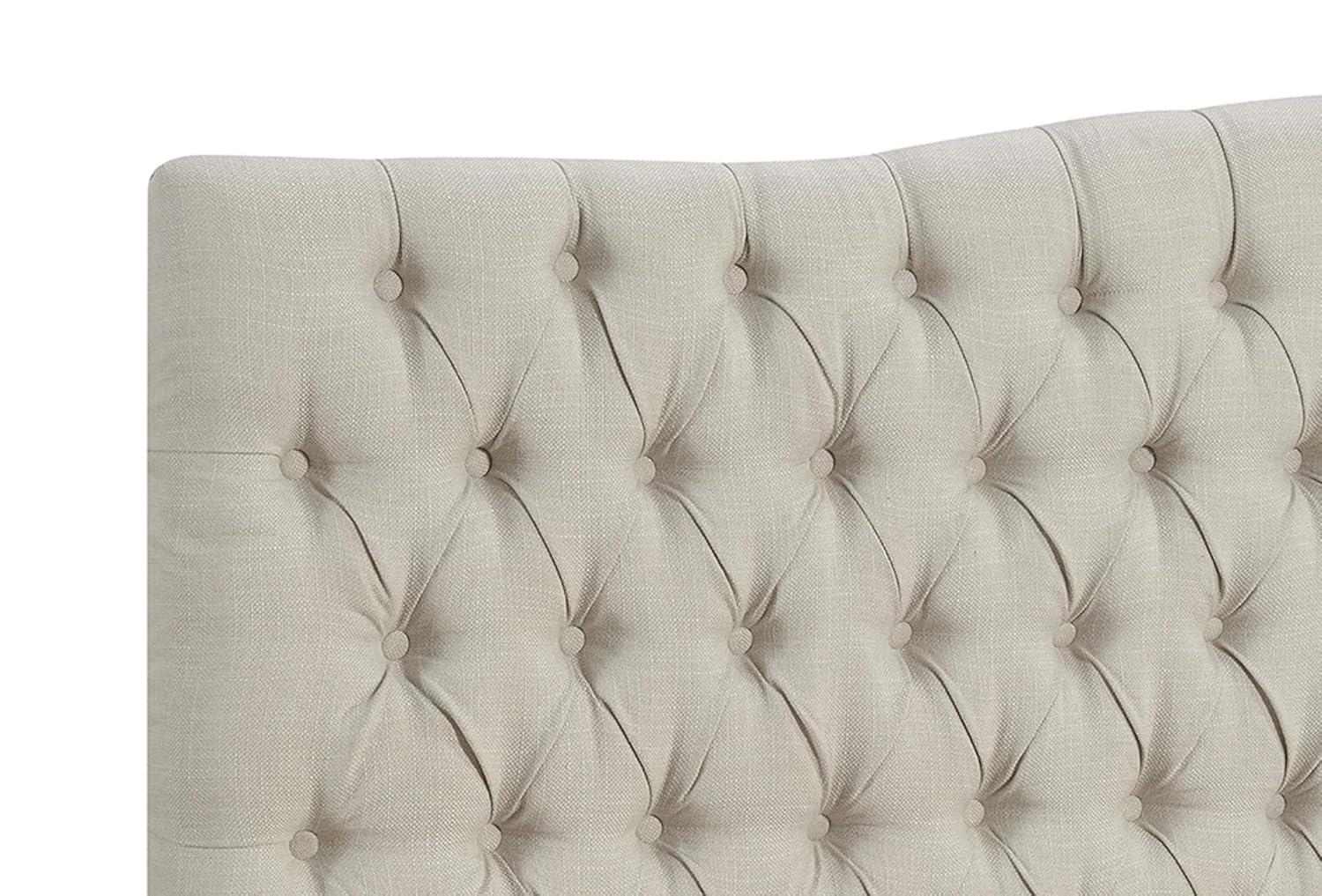 Elle Decor Elle Decor Celeste Tufted Upholstered Padded Headboard with Contemporary Button Tufting