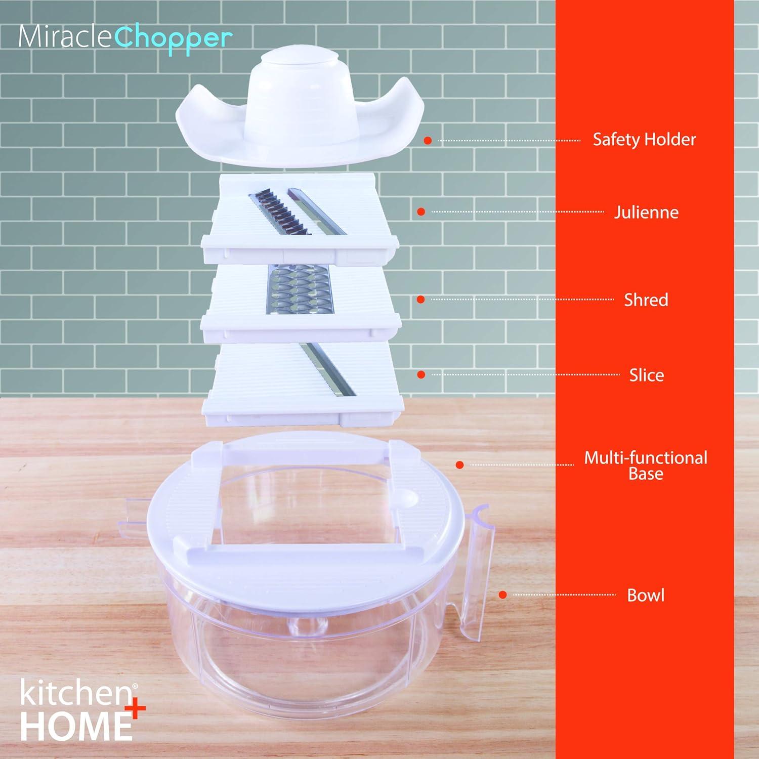 Miracle Chopper - 5 in 1 Manual Food Processor, Salsa Maker, Blender, Slicer, Shredder and Julienne