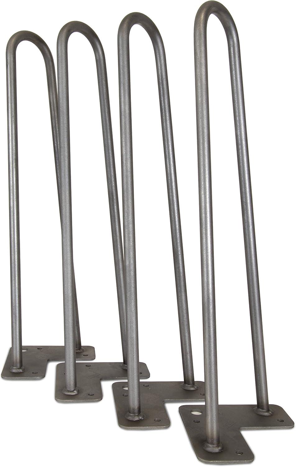 16-Inch Raw Steel Hairpin Table Legs, Set of 4