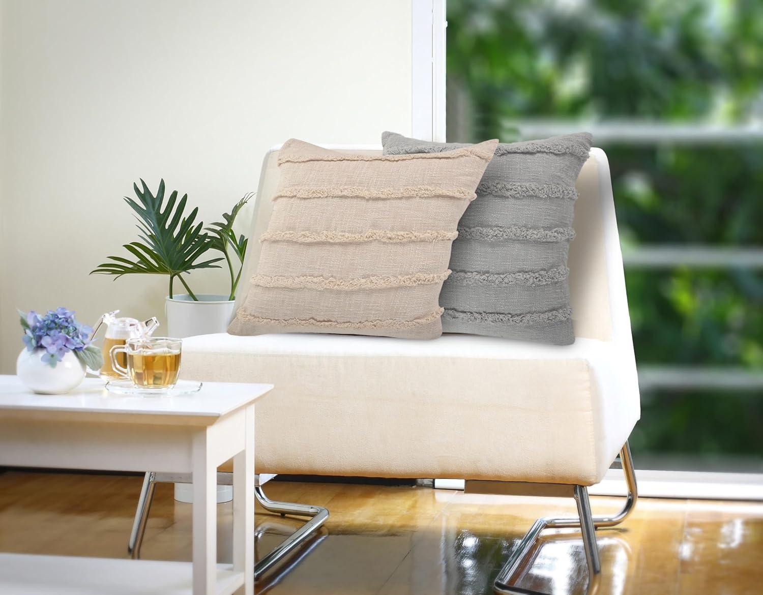 Ox Bay Birch Solid Organic Cotton Square 4 Piece Pillow Cover Set