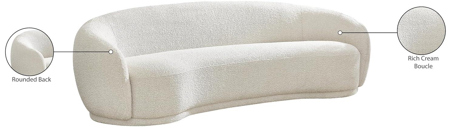 Meridian Furniture Hyde Cream Boucle Fabric Sofa