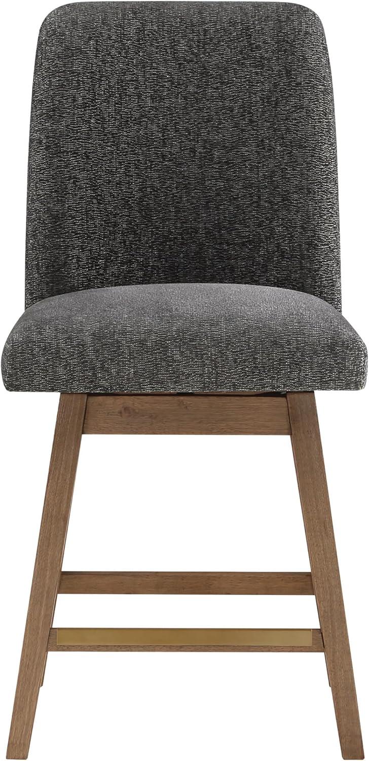 Finley 26" Swivel Counter Stool 2-Pack in Charcoal Fabric