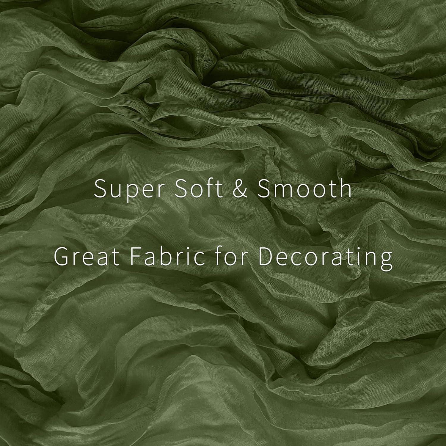 Mint Green Cheesecloth Table Runner 6 Pack 35" Boho Gauze Runner 120 inches Long Tablecloth Runner Rustic Sheer Fabric Bulk for Baby Shower Wedding Bridal Birthday Party Table Decorations