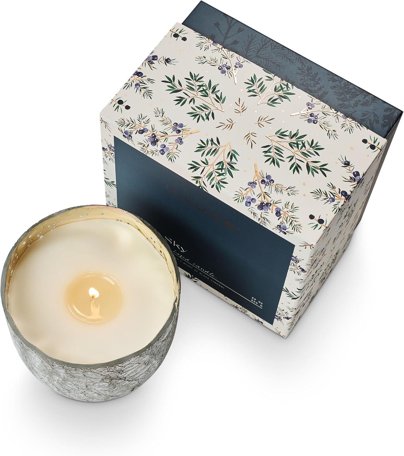 ILLUME Noble Holiday North Sky Small Crackle Glass Candle