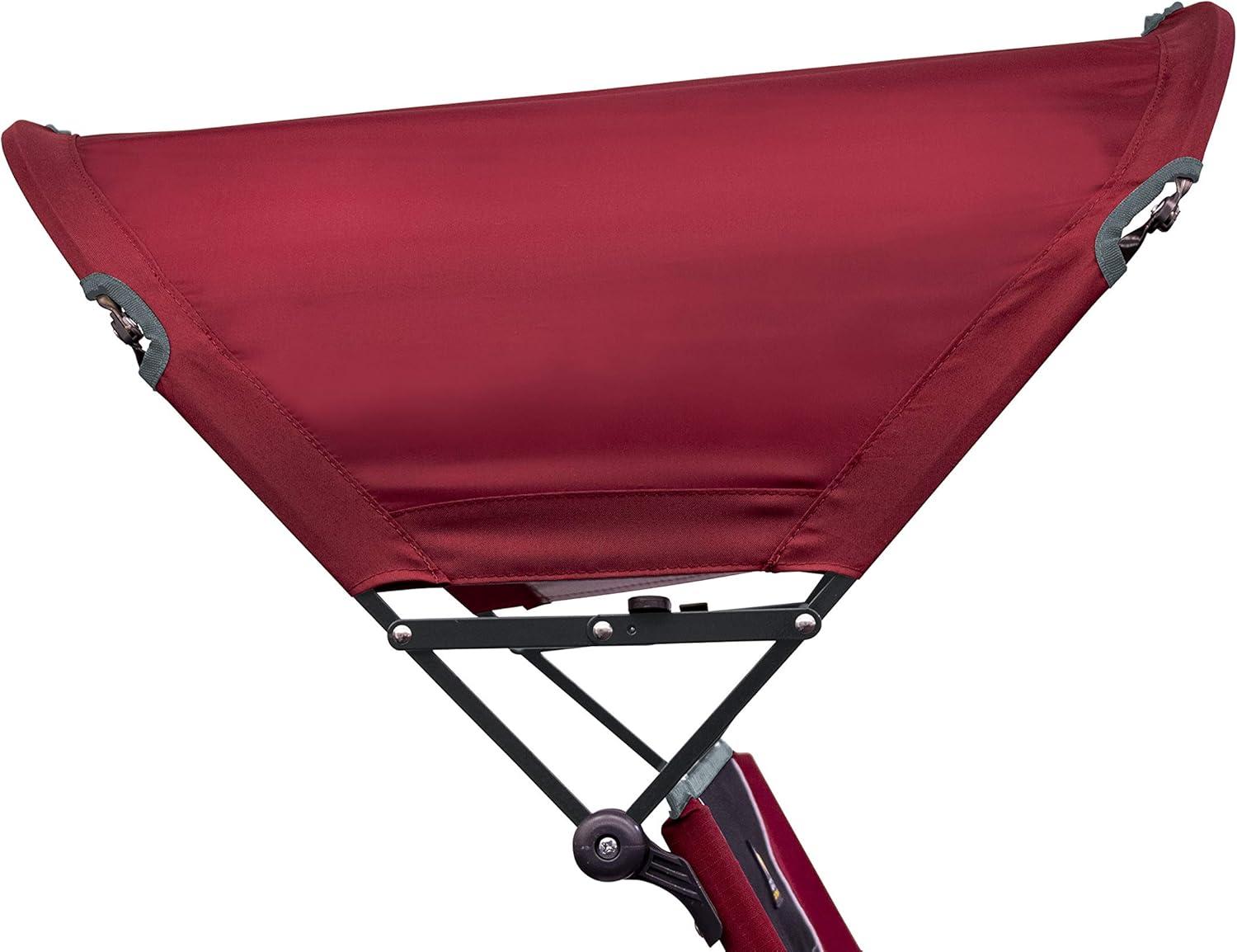 Cinnamon Red Adjustable SunShade Camping Chair with Mesh Backrest