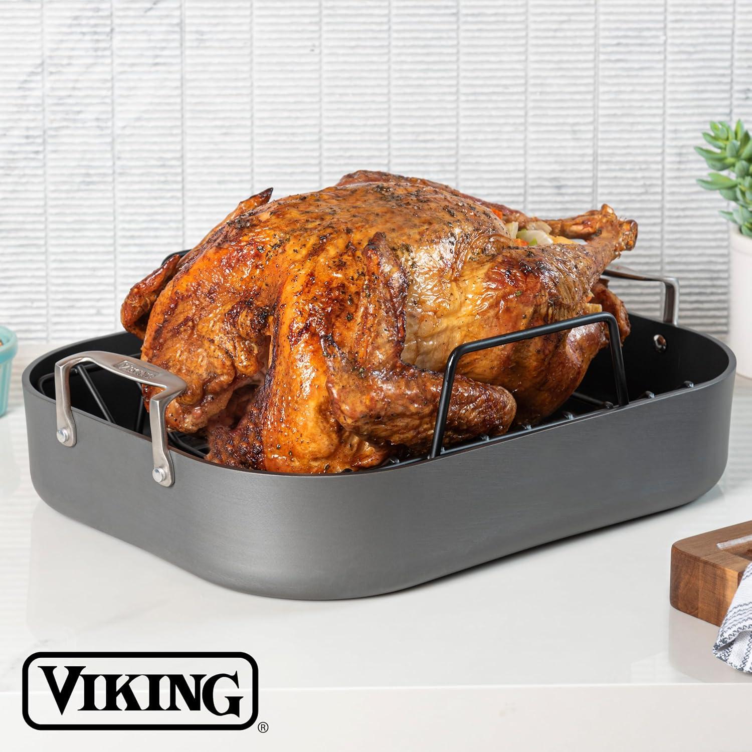 Viking ® 16" Non-Stick Roasting Pan with Rack and Carving Set