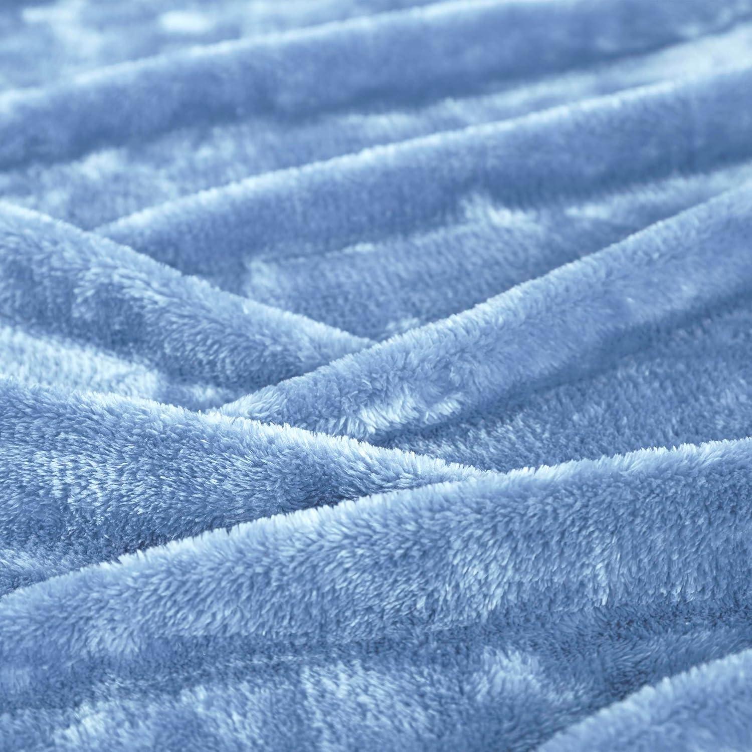 Superior Solid Polyester Reversible All-Season Fleece Throws Blanket