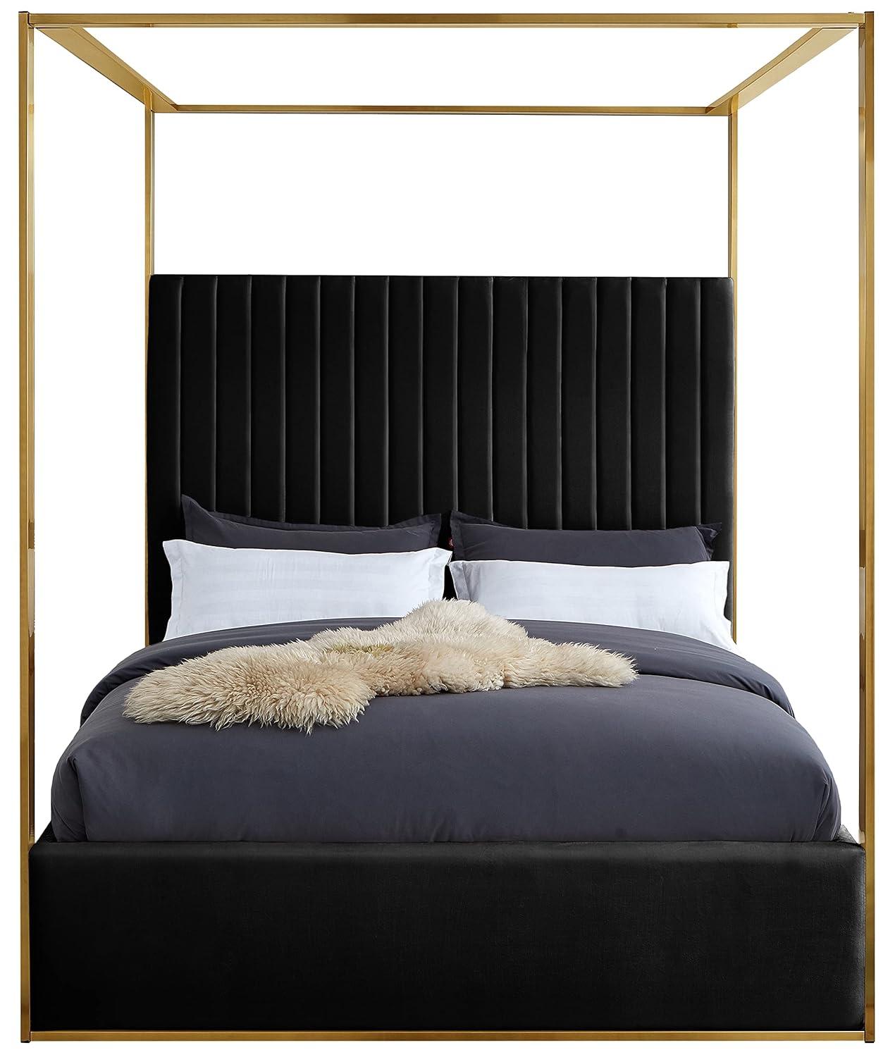 Meridian Furniture Jones Black Velvet King Bed