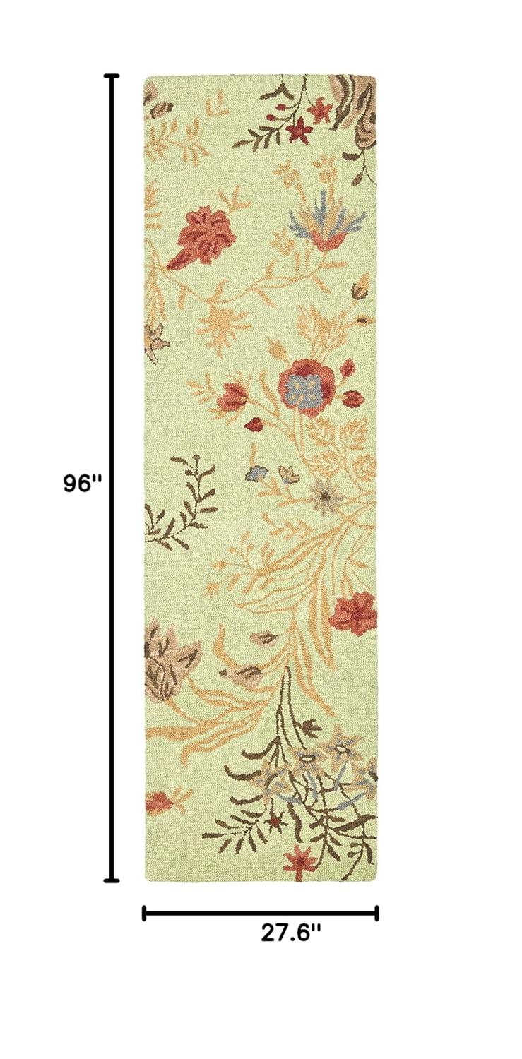 SAFAVIEH Blossom Kelly Floral Flower Wool Area Rug, Light Green/Multi, 8' x 10'
