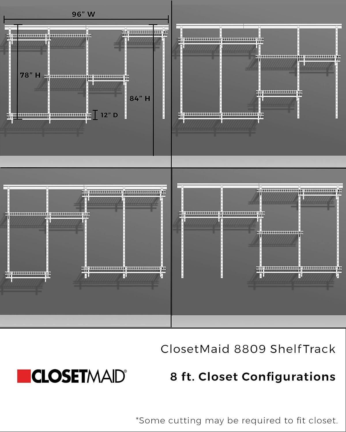 ShelfTrack 60" W - 96" W Closet System Starter Kit