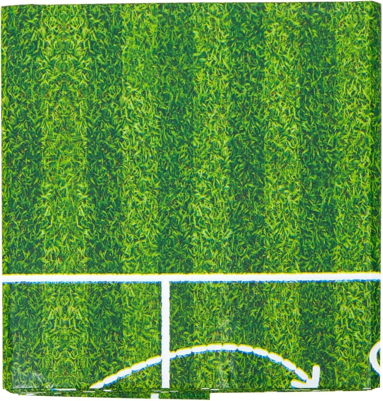 Blue Panda 3 Pack Grass Table Cloth, Sports Themed Birthday Party Supplies, 54x108 in