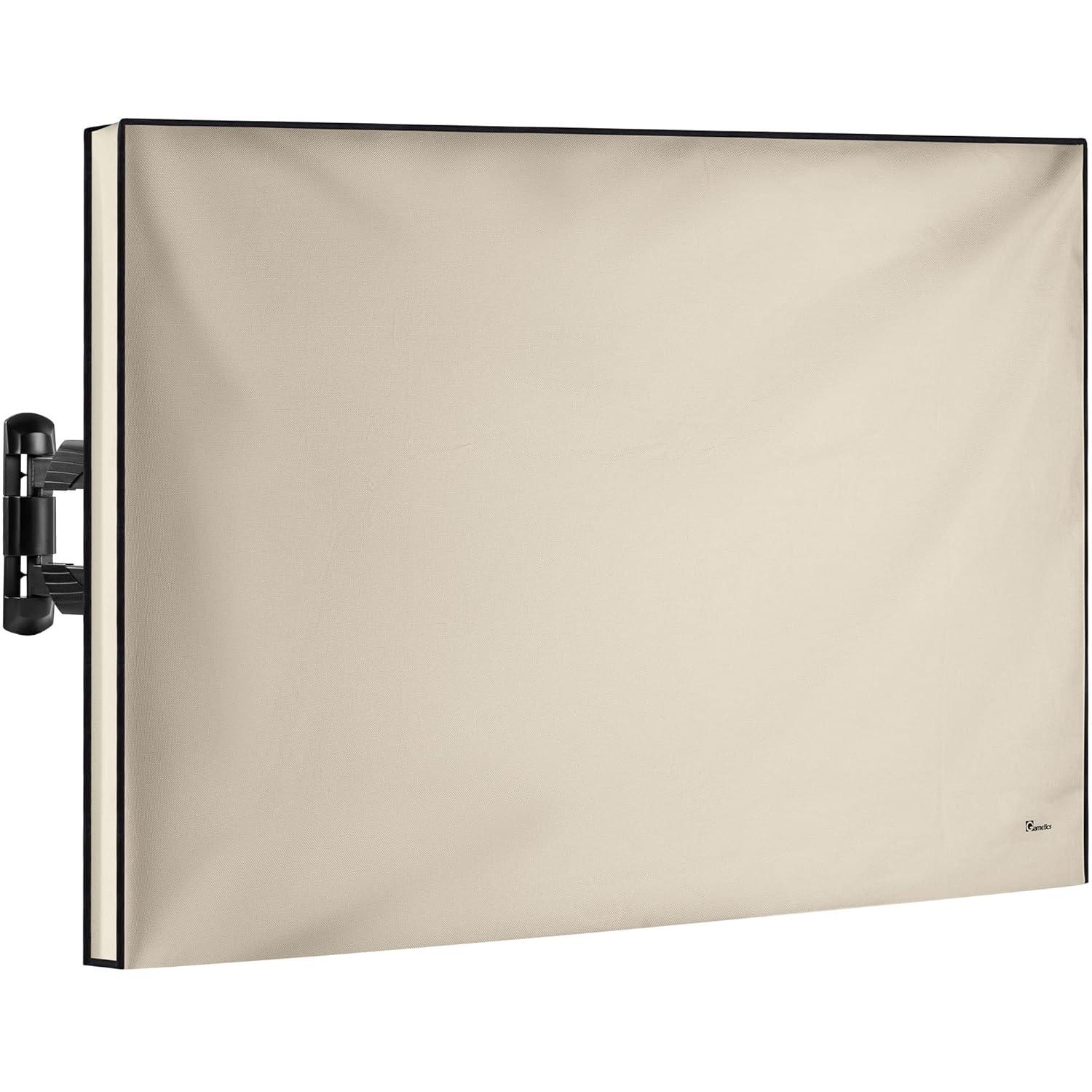 Garnetics 52-55” Outdoor TV Cover Waterproof and Weatherproof Outside Television Protector, Beige