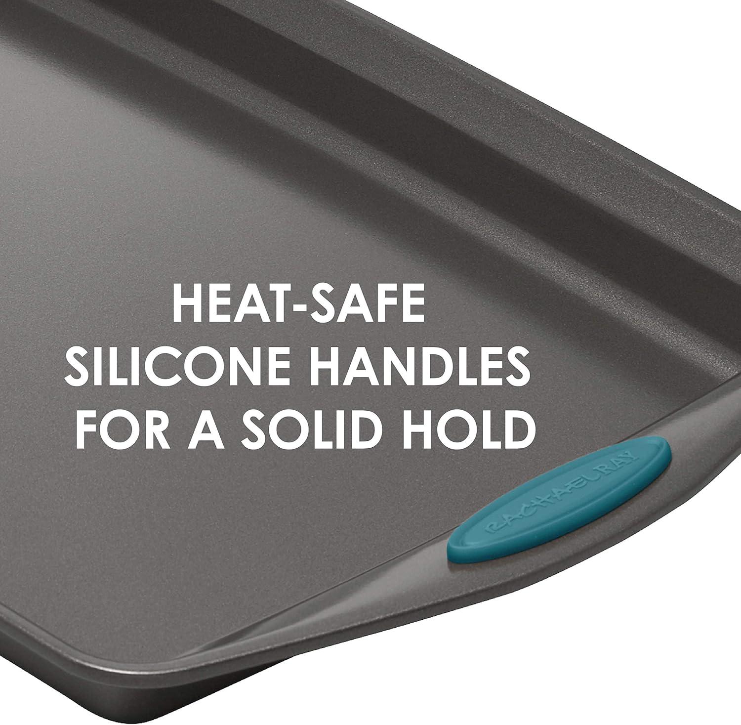 10-Piece Gray and Teal Nonstick Steel Bakeware Set