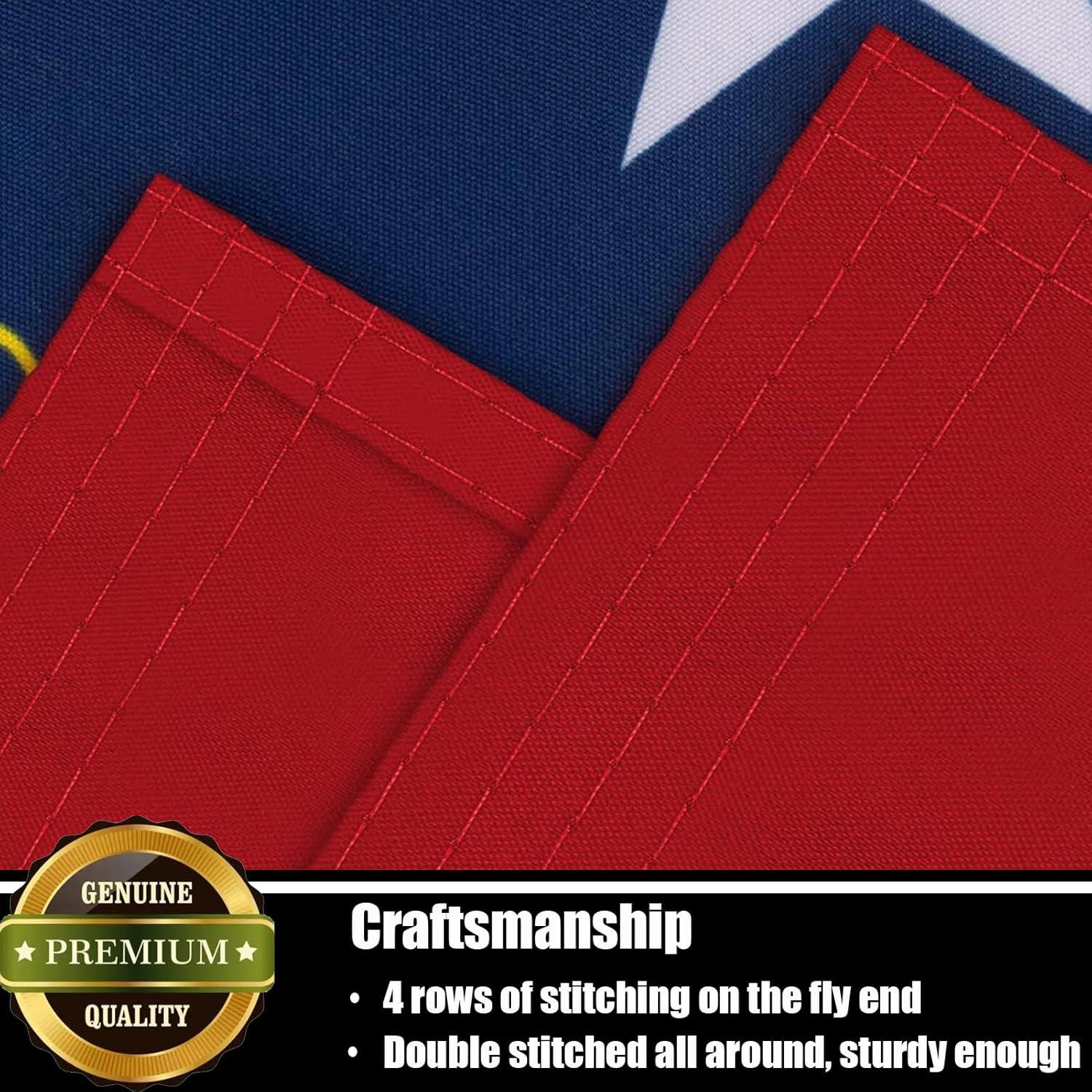 Georgia State Flag 3x5 ft, 3 Ply Polyester Double Sided GA Flag with Vibrant Print/4 Rows Hemming/Brass Grommets