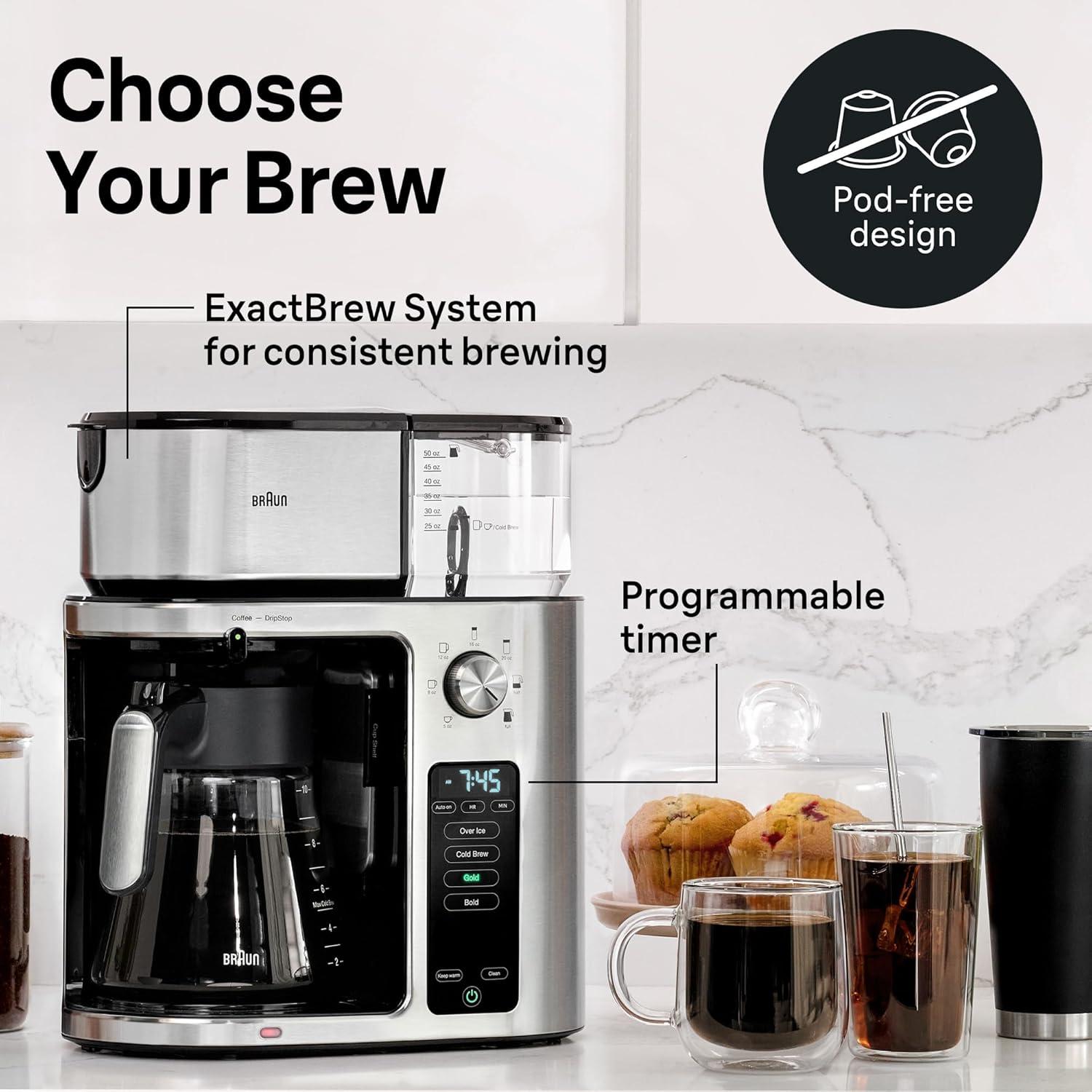 Braun ® MultiServe Plus 10-Cup Drip Coffee Maker with Cold Brew