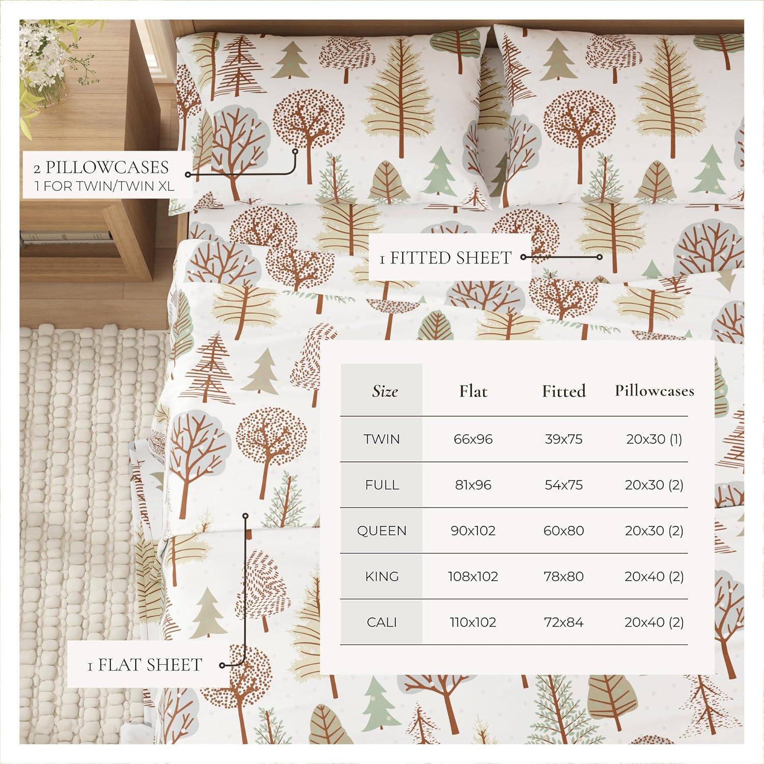 FreshFolds 100% Cotton Lodge Printed Flannel Sheet Set