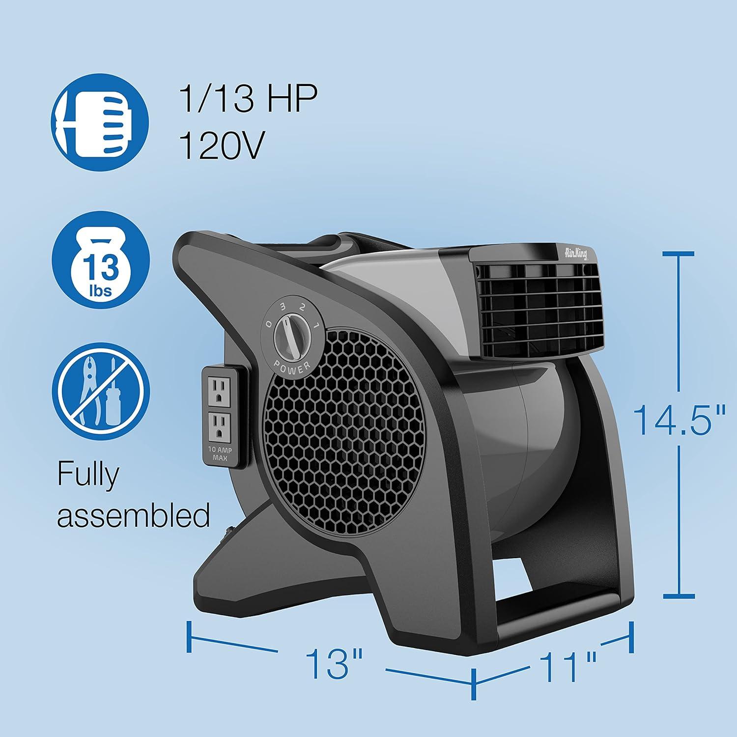 Air King Gray ABS Plastic 3-Speed Pivoting Utility Blower