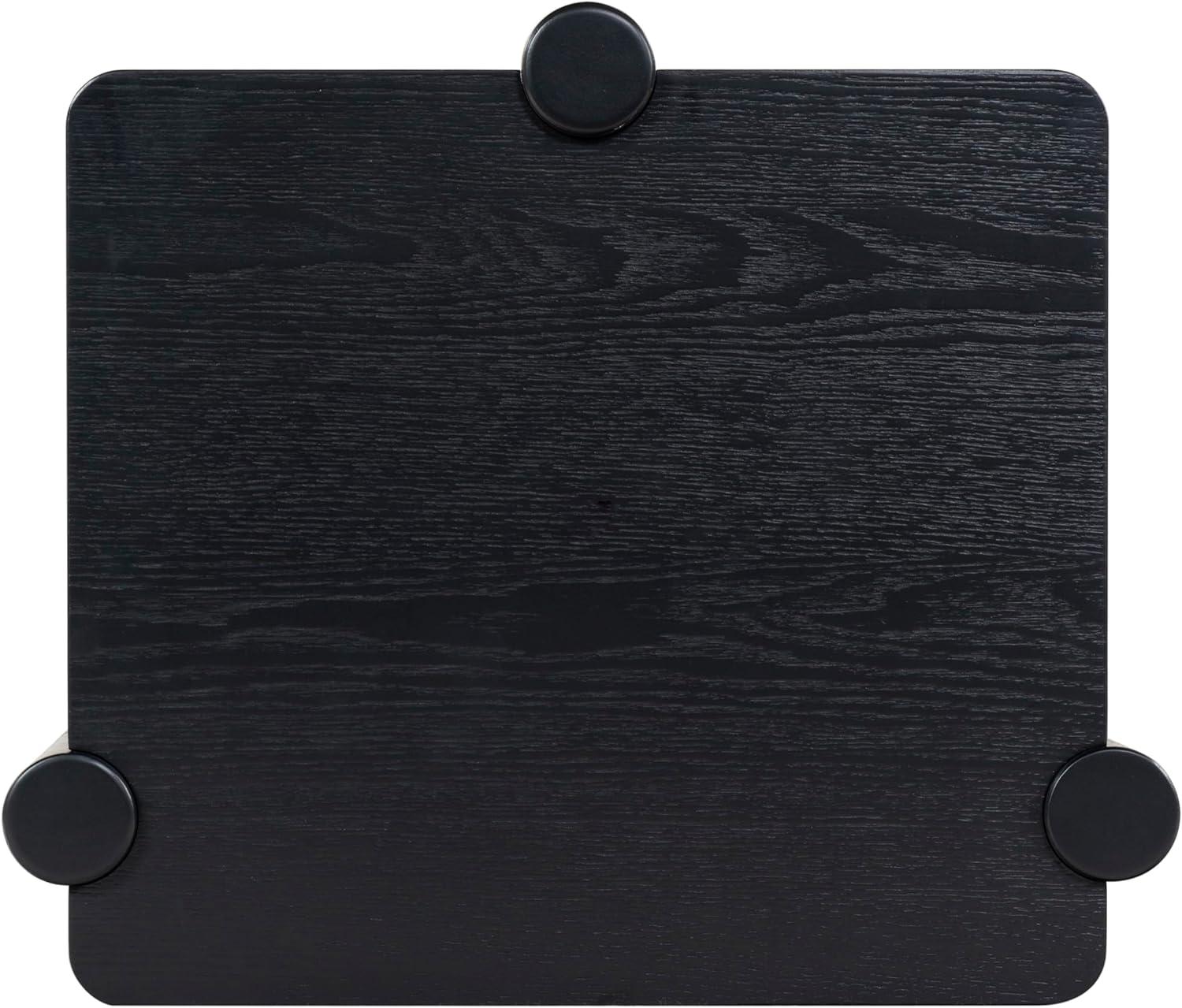Edisyn Black Solid Wood 3-Shelf Accent Table