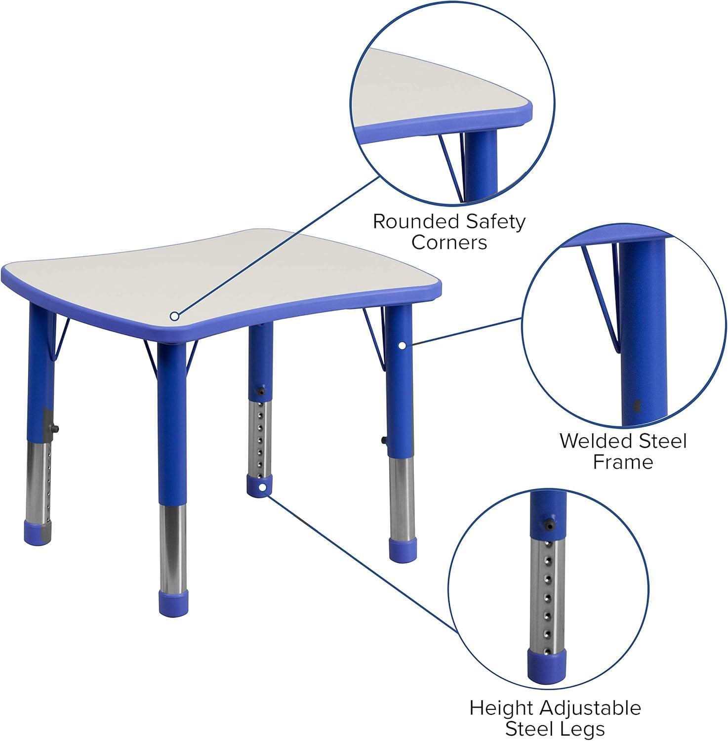 Goddard 22" x 27" Rectangular Plastic Height Adjustable Activity Table