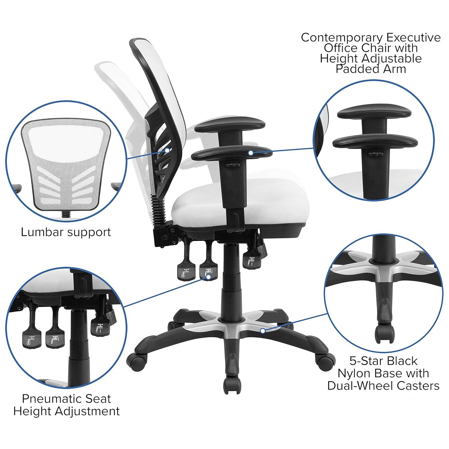 Flash Furniture Siyer Mid-Back Mesh Ergonomic Office Chair with Adjustable Arms