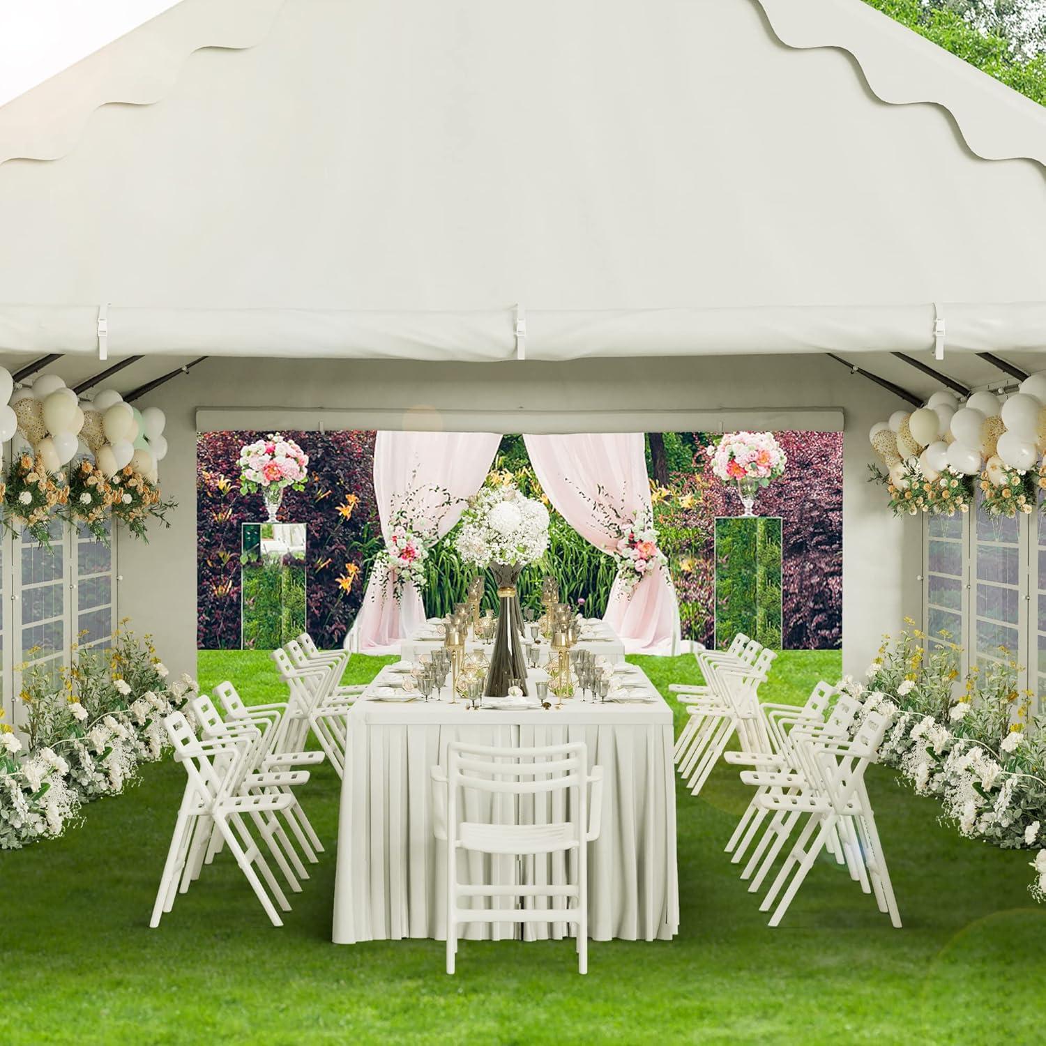 White 13' x 26' Heavy Duty Outdoor Party Tent with Removable Sidewalls