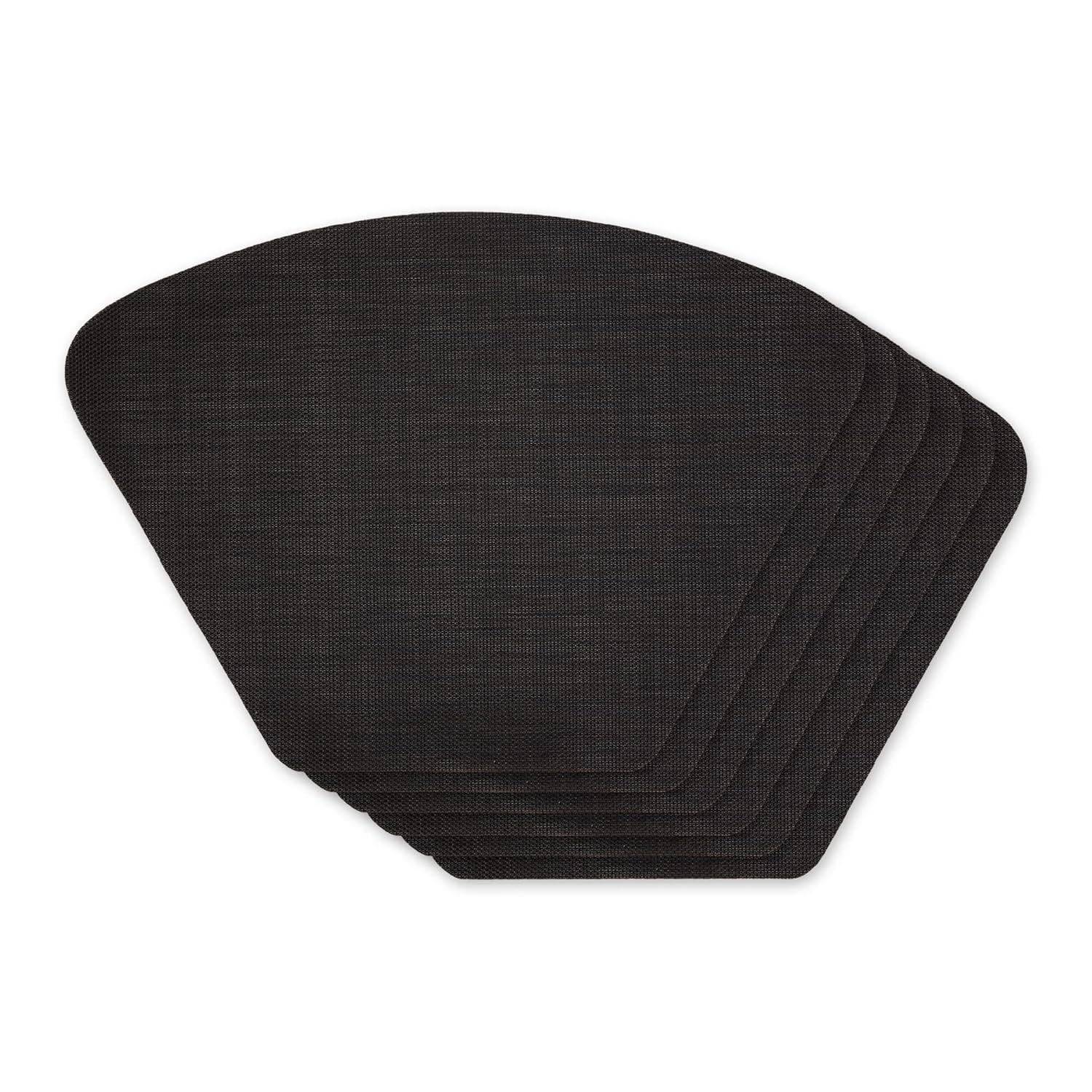 Black Solid Wedge Table Placemat (Set of 6)